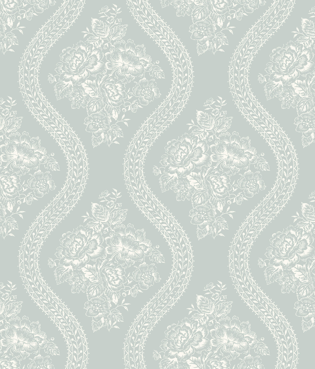 York MH1598 Coverlet White & Blue Wallpaper