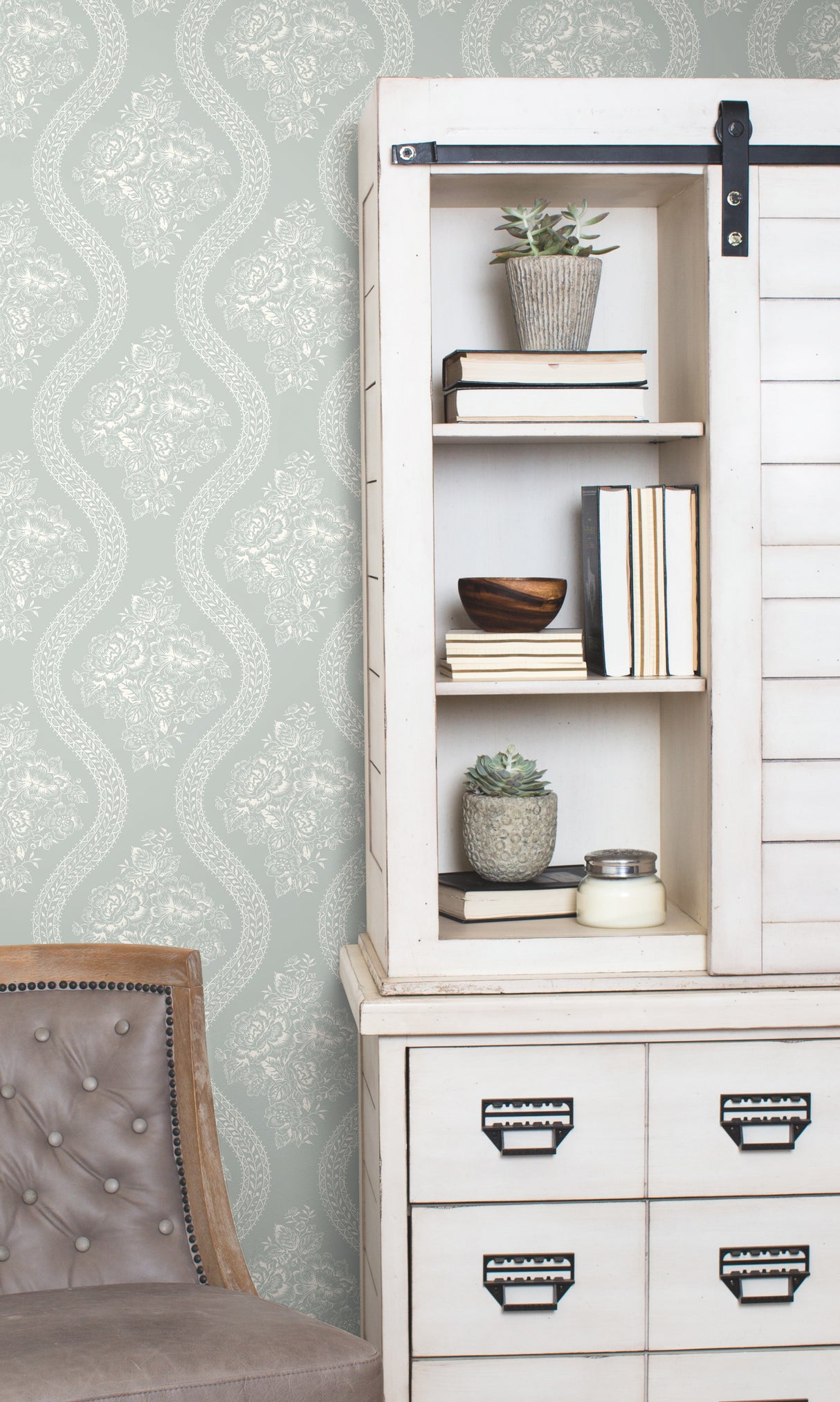 York MH1598 Coverlet White & Blue Wallpaper