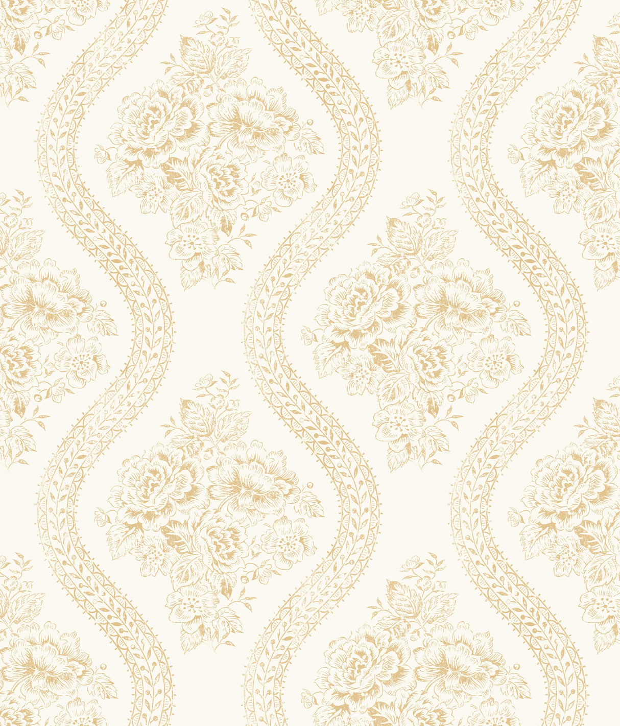York MH1602 Coverlet Floral Yellow Wallpaper