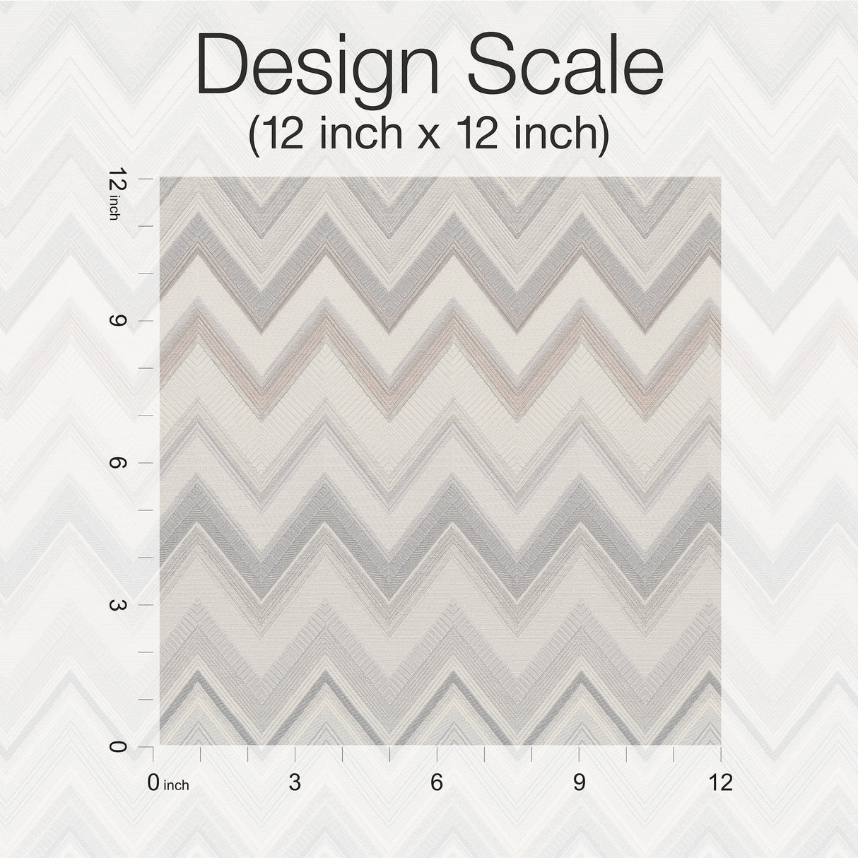 York MI10331 Happy Zigzag Grey Wallpaper