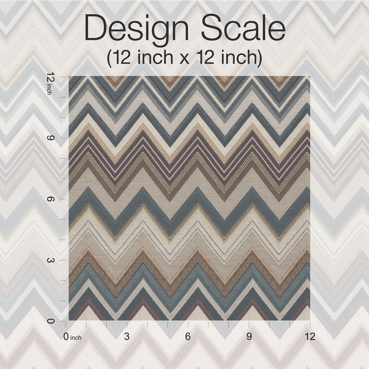 York MI10332 Happy Zigzag Green & Brown Wallpaper