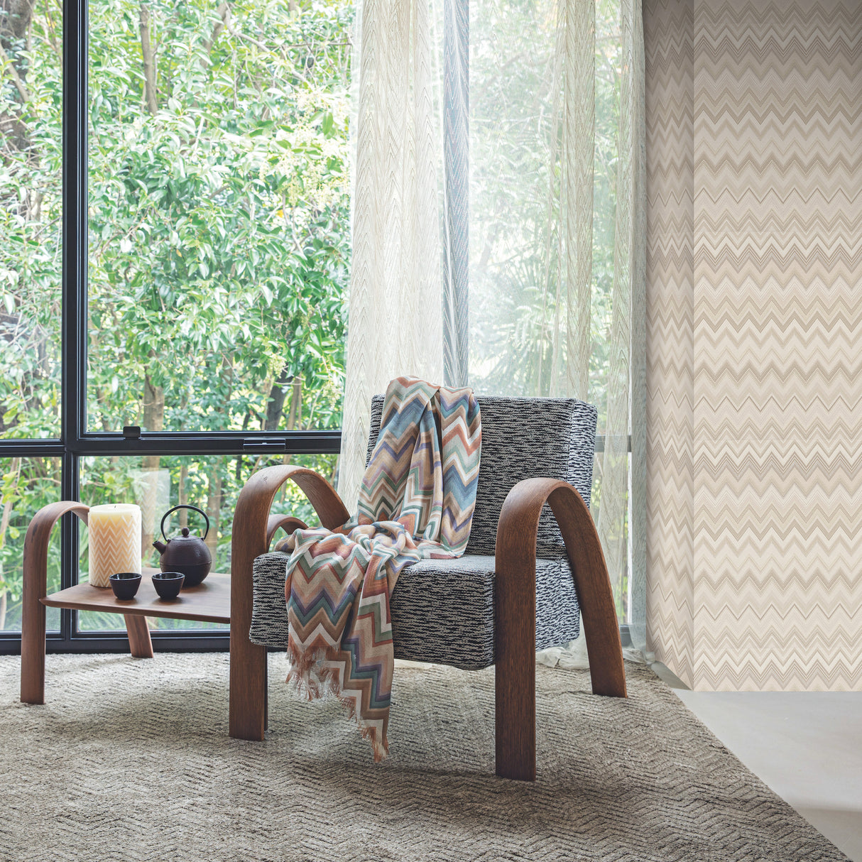 York MI10334 Happy Zigzag Neutral Wallpaper