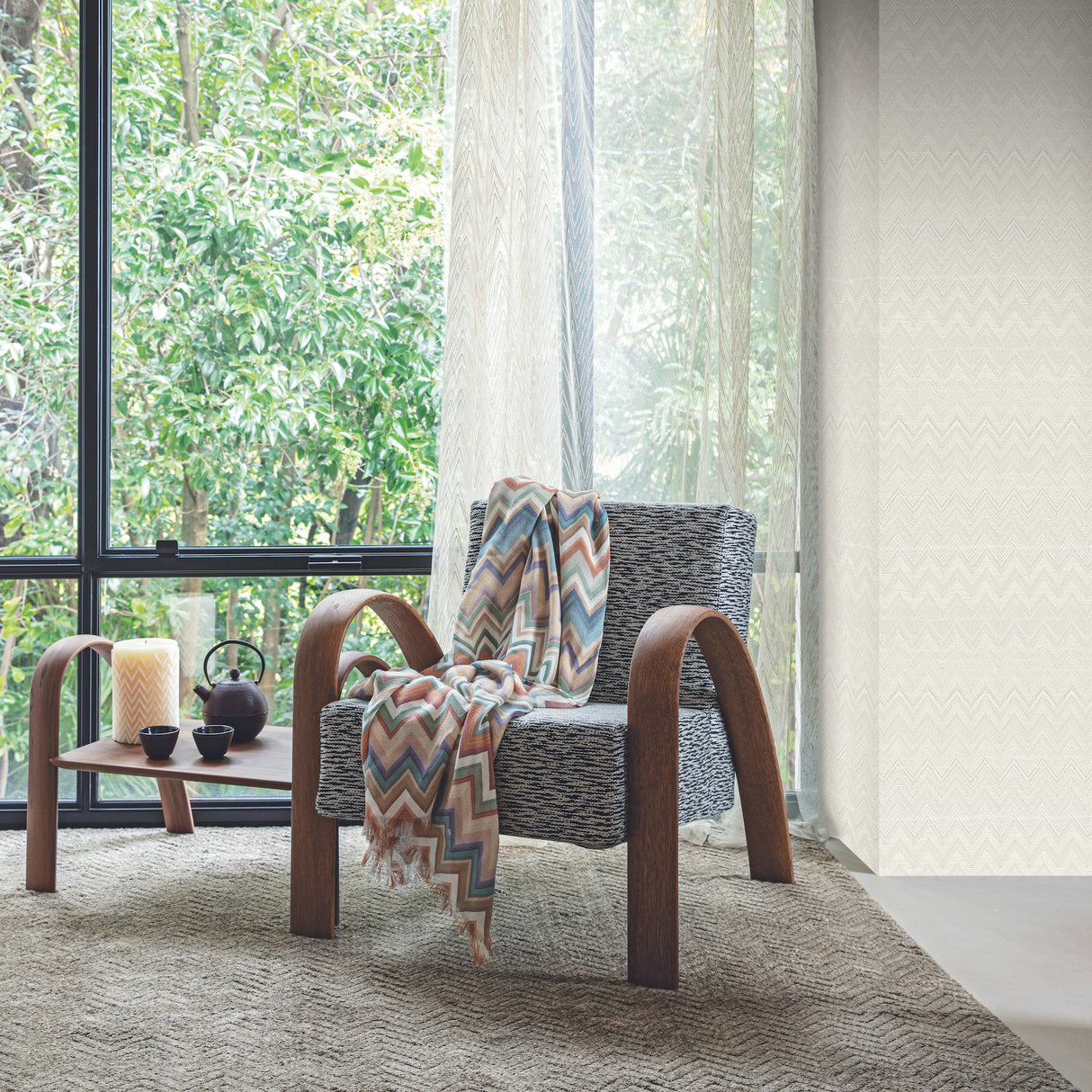 York MI10337 Happy Zigzag Cream Wallpaper