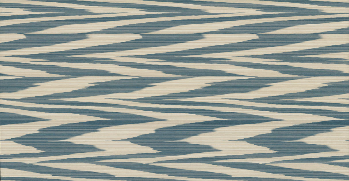 York MI10340 Flamed Zigzag Blue & Cream Wallpaper