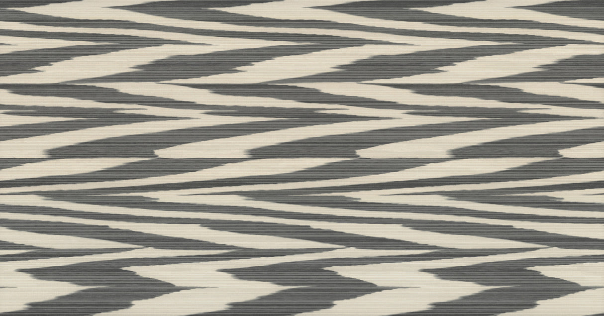 York MI10341 Flamed Zigzag Black & Cream Wallpaper