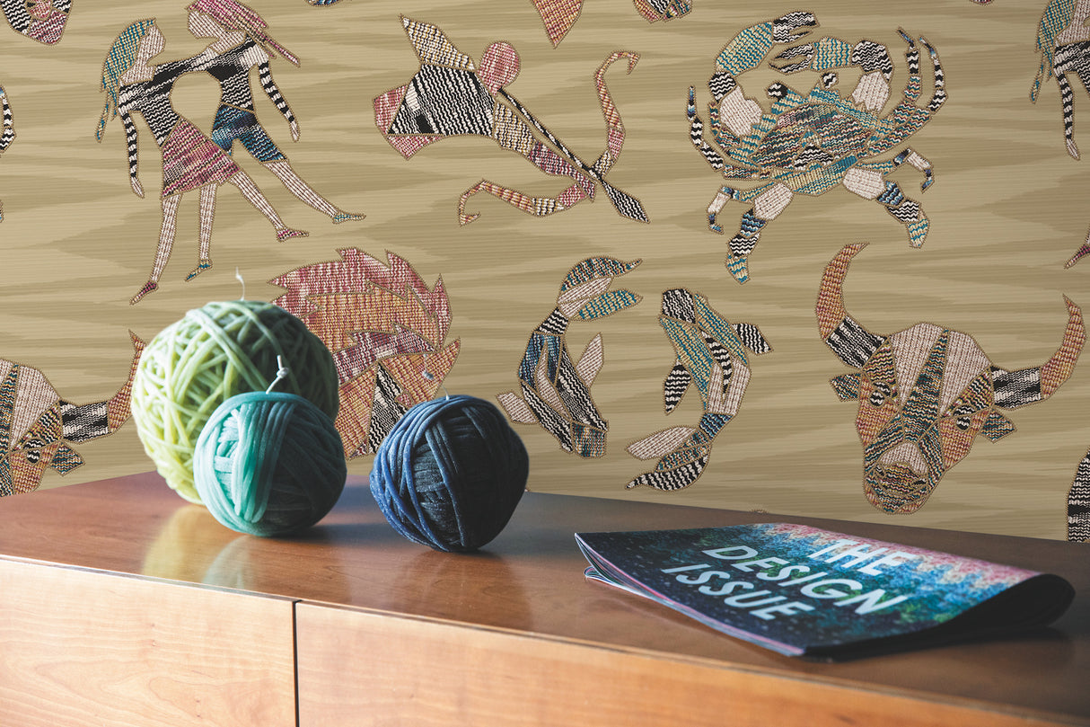 York MI10350 Constellations Gold Wallpaper