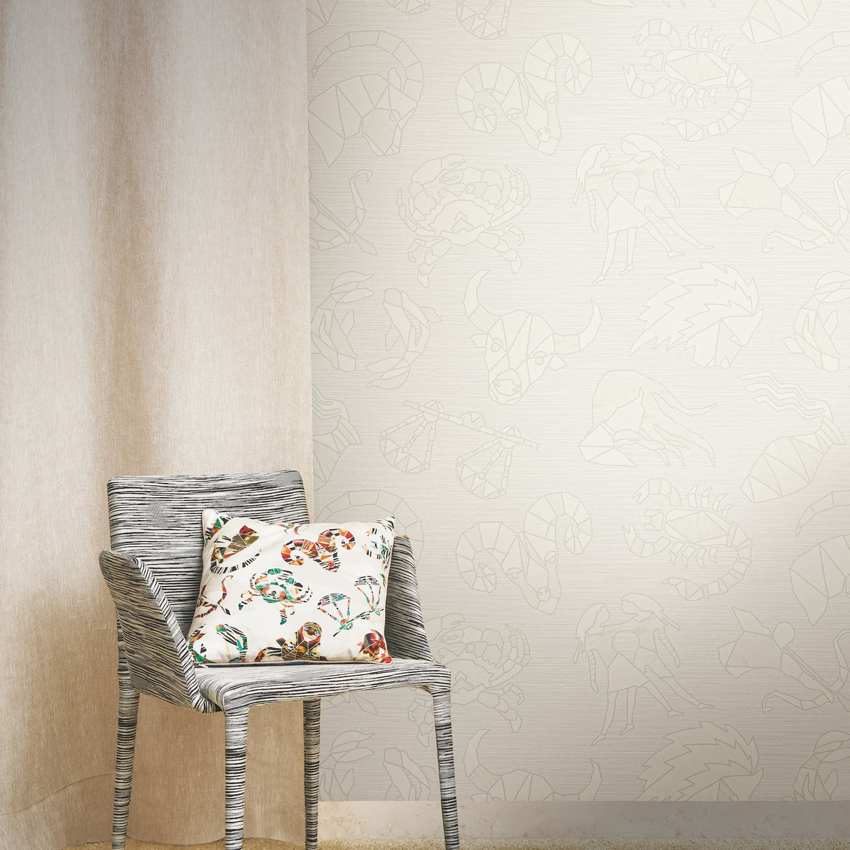 York MI10354 Constellations White Wallpaper