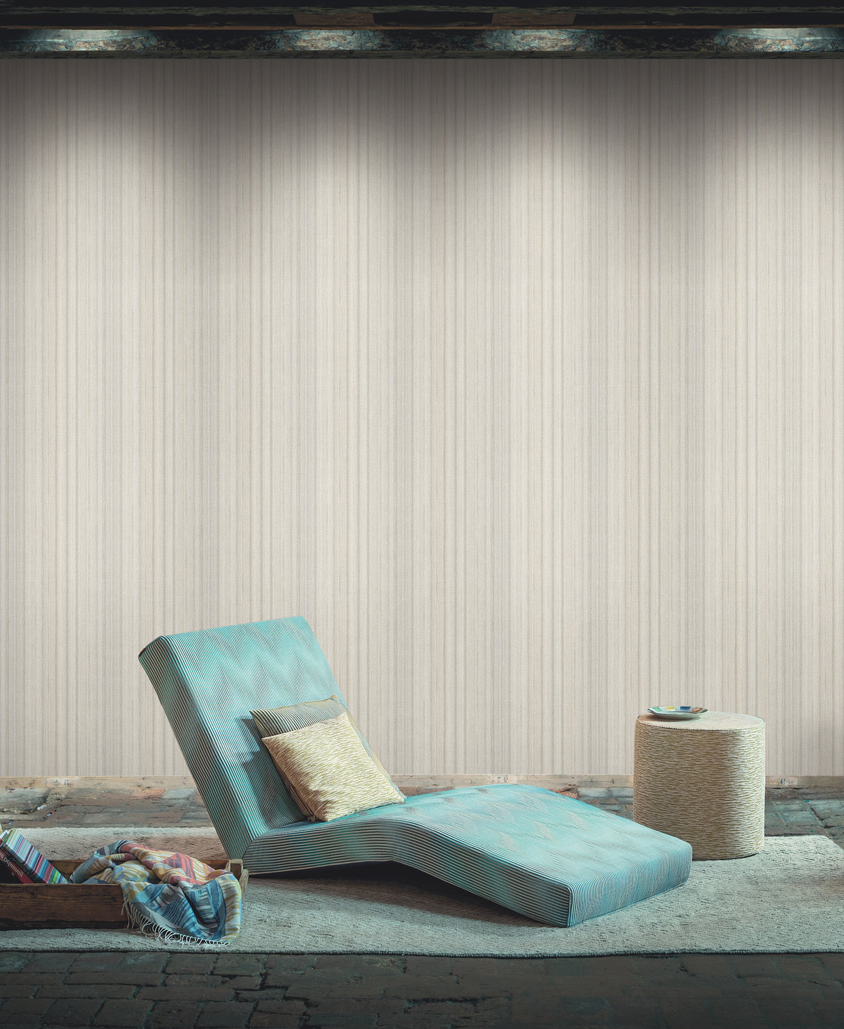York MI10397 Striped Sunset Beige Wallpaper