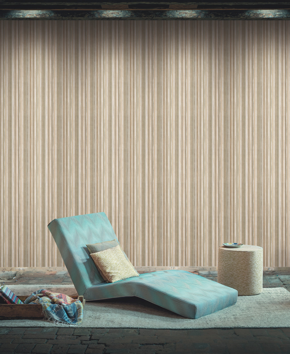 York MI10398 Striped Sunset Brown Wallpaper