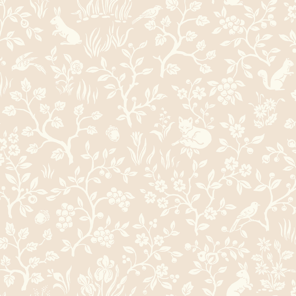 York MK1110 Fox & Hare Pink Wallpaper