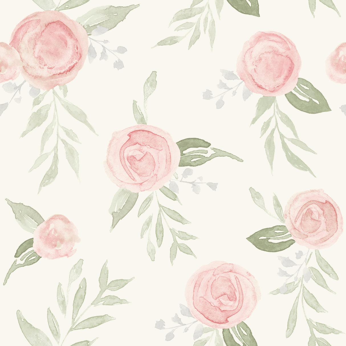 York MK1128 Watercolor Roses Coral Wallpaper