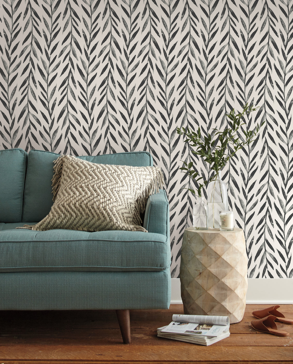 York MK1136 Willow Black Wallpaper