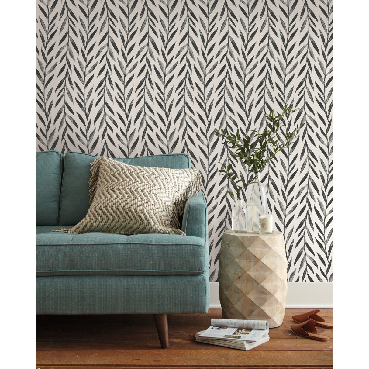 York MK1136 Willow Black Wallpaper