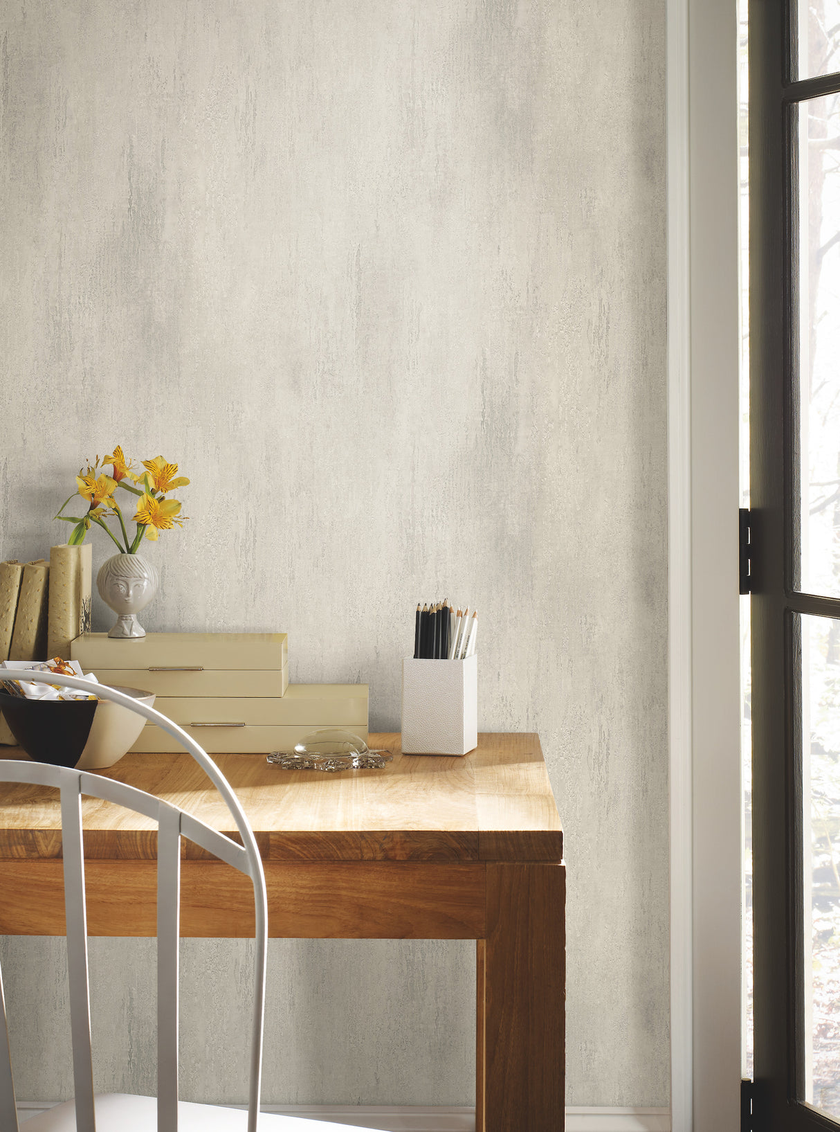 York MM1772 Stucco Finish Warm Grey Wallpaper