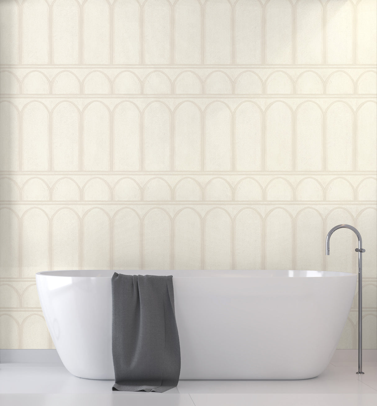 York MN1830 Arches White & Pearl Wallpaper