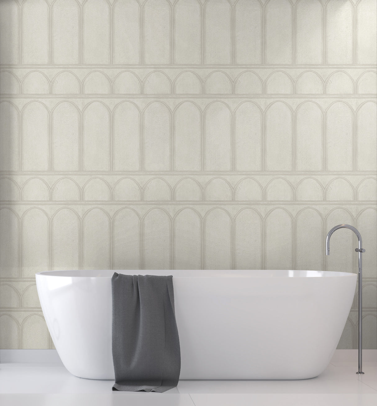 York MN1831 Arches Beige & Pearl Wallpaper