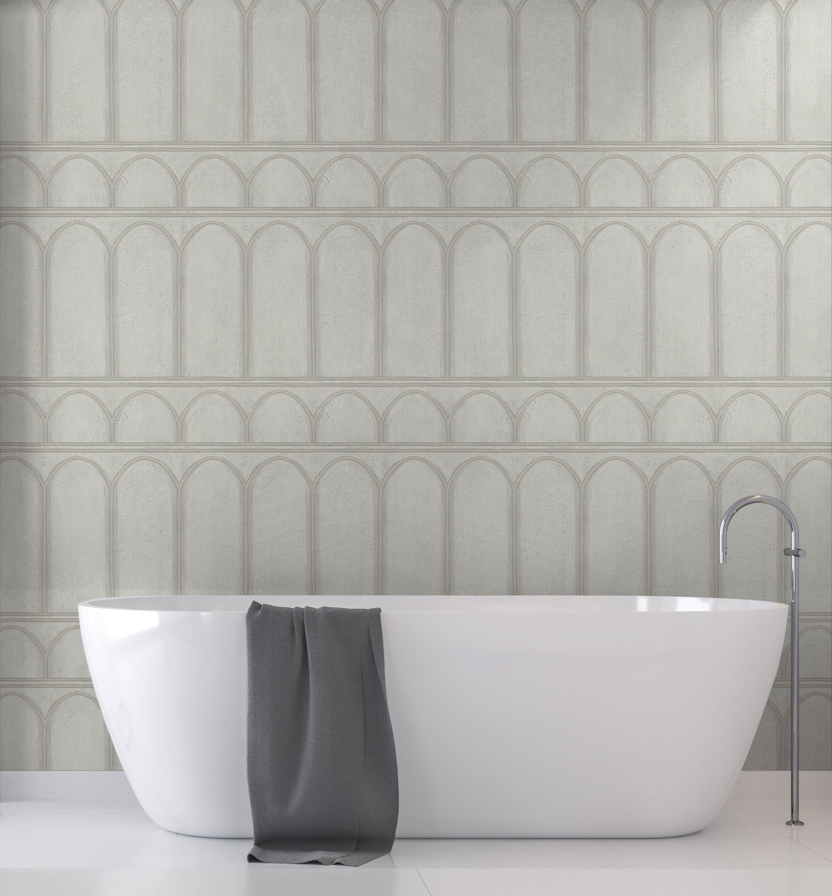 York MN1832 Arches Grey & Pearl Wallpaper