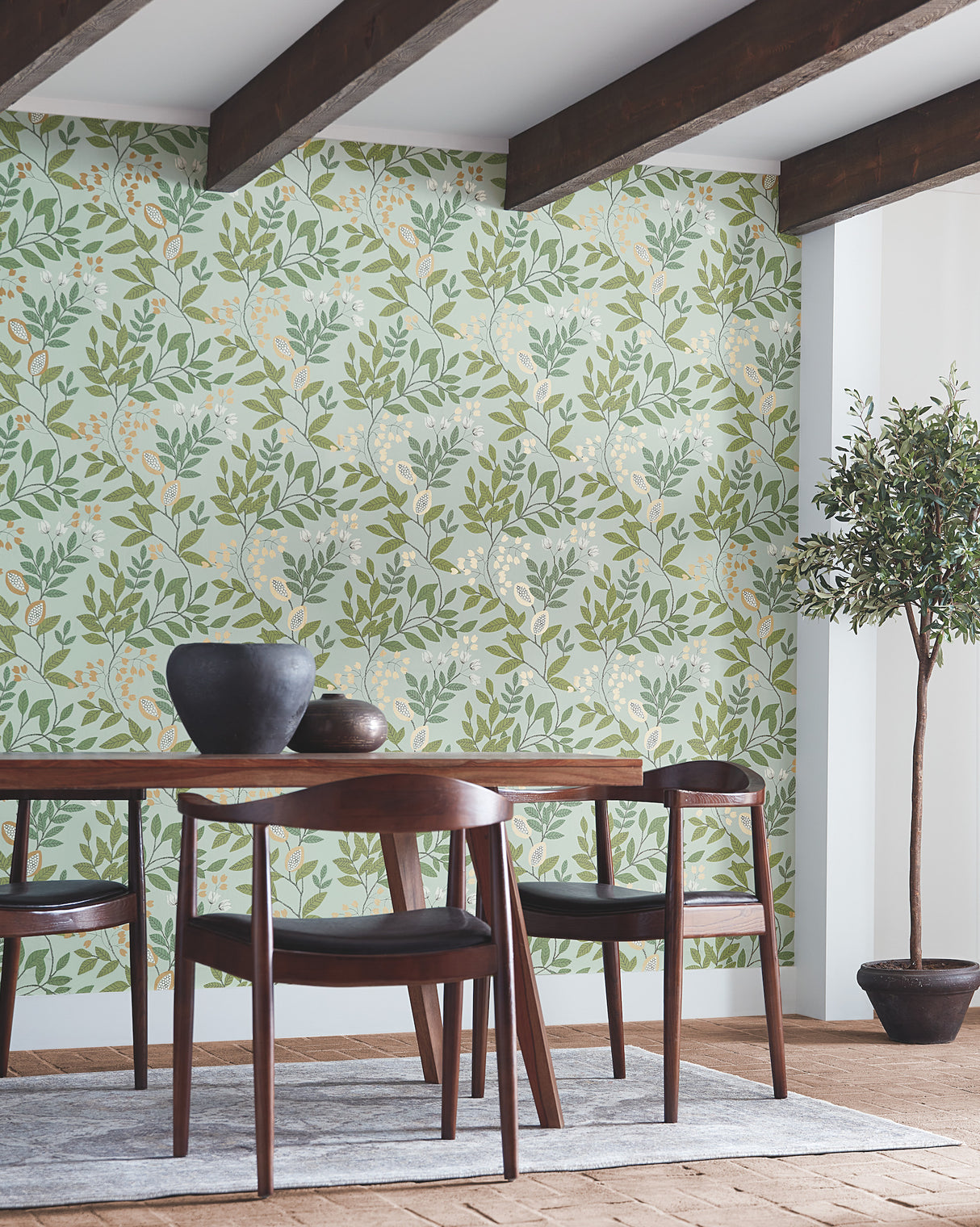 York MN1840 Eden Retreat Green & Gold Wallpaper