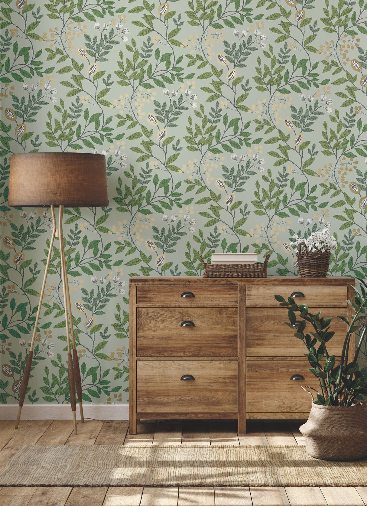 York MN1840 Eden Retreat Green & Gold Wallpaper