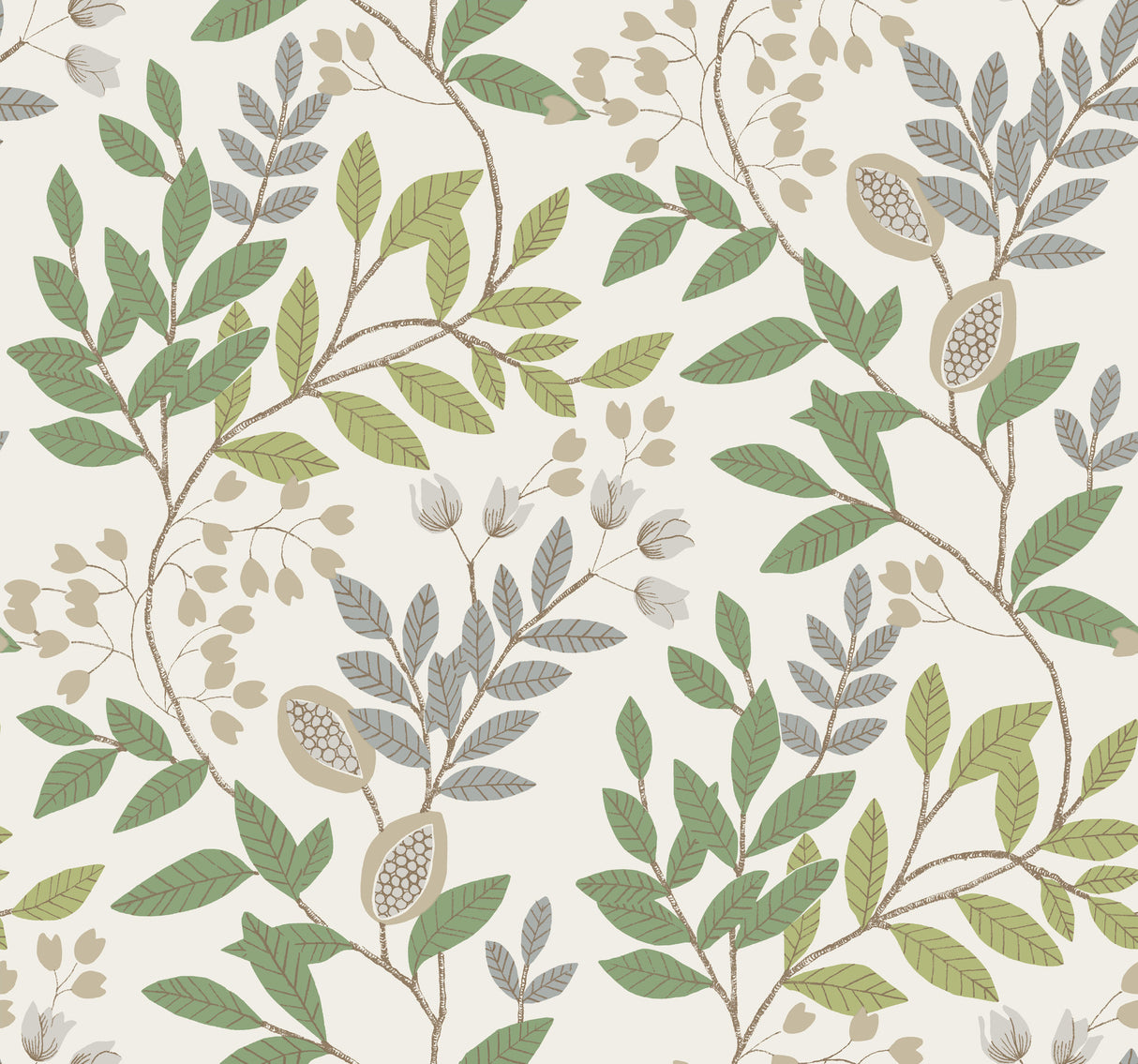 York MN1844 Eden Retreat Beige & Green Wallpaper
