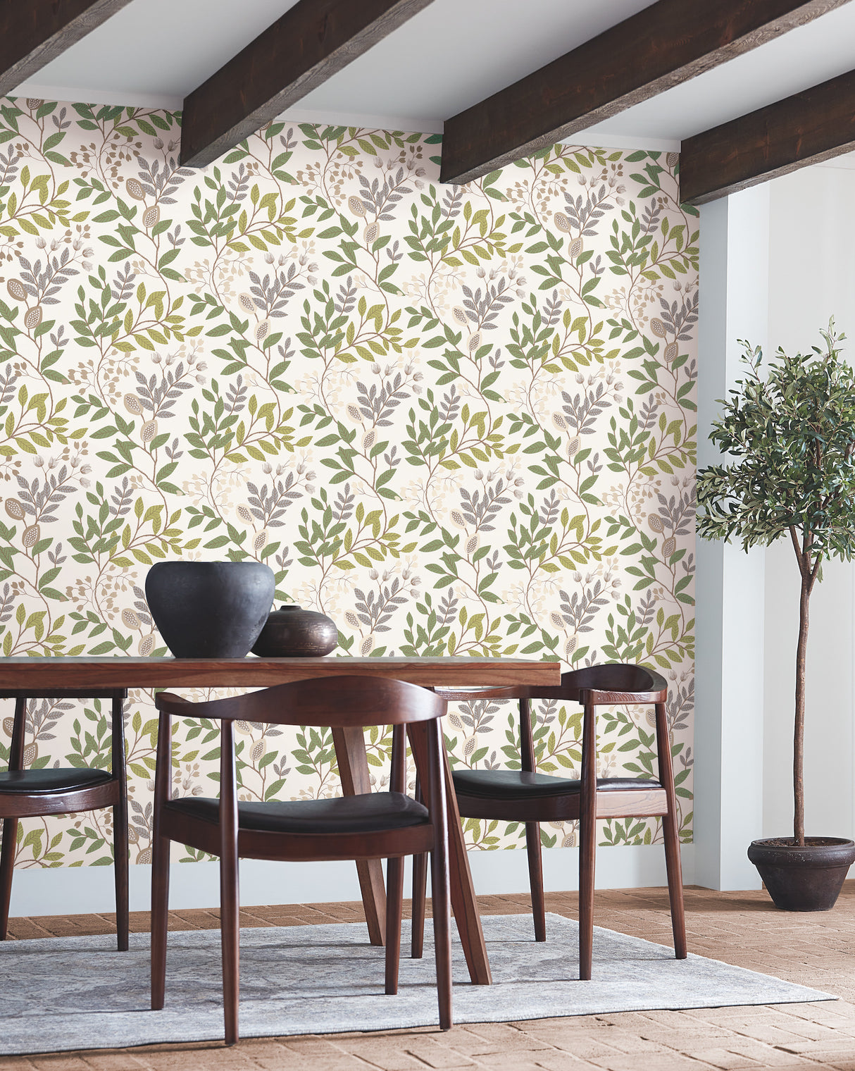 York MN1844 Eden Retreat Beige & Green Wallpaper