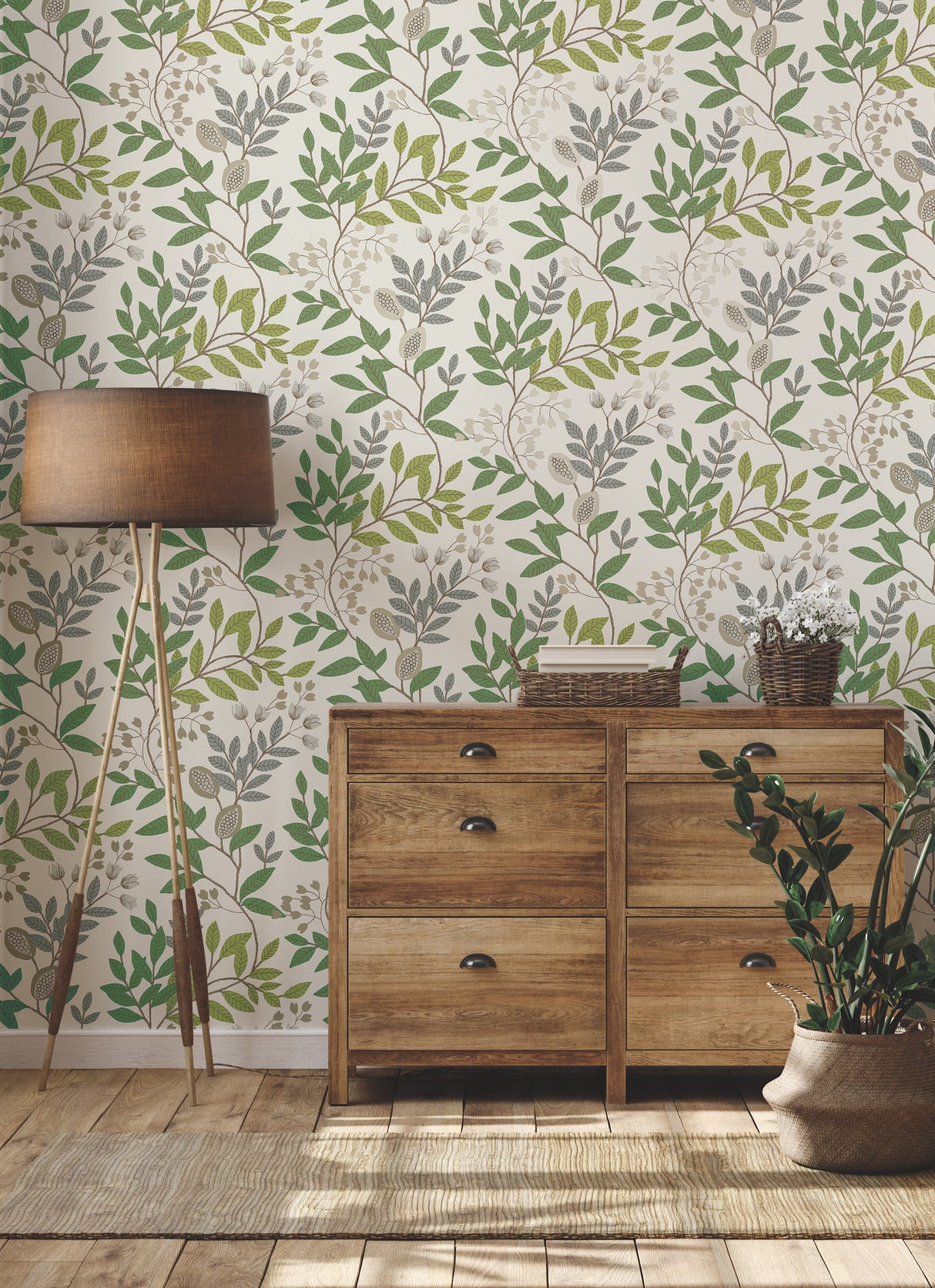 York MN1844 Eden Retreat Beige & Green Wallpaper