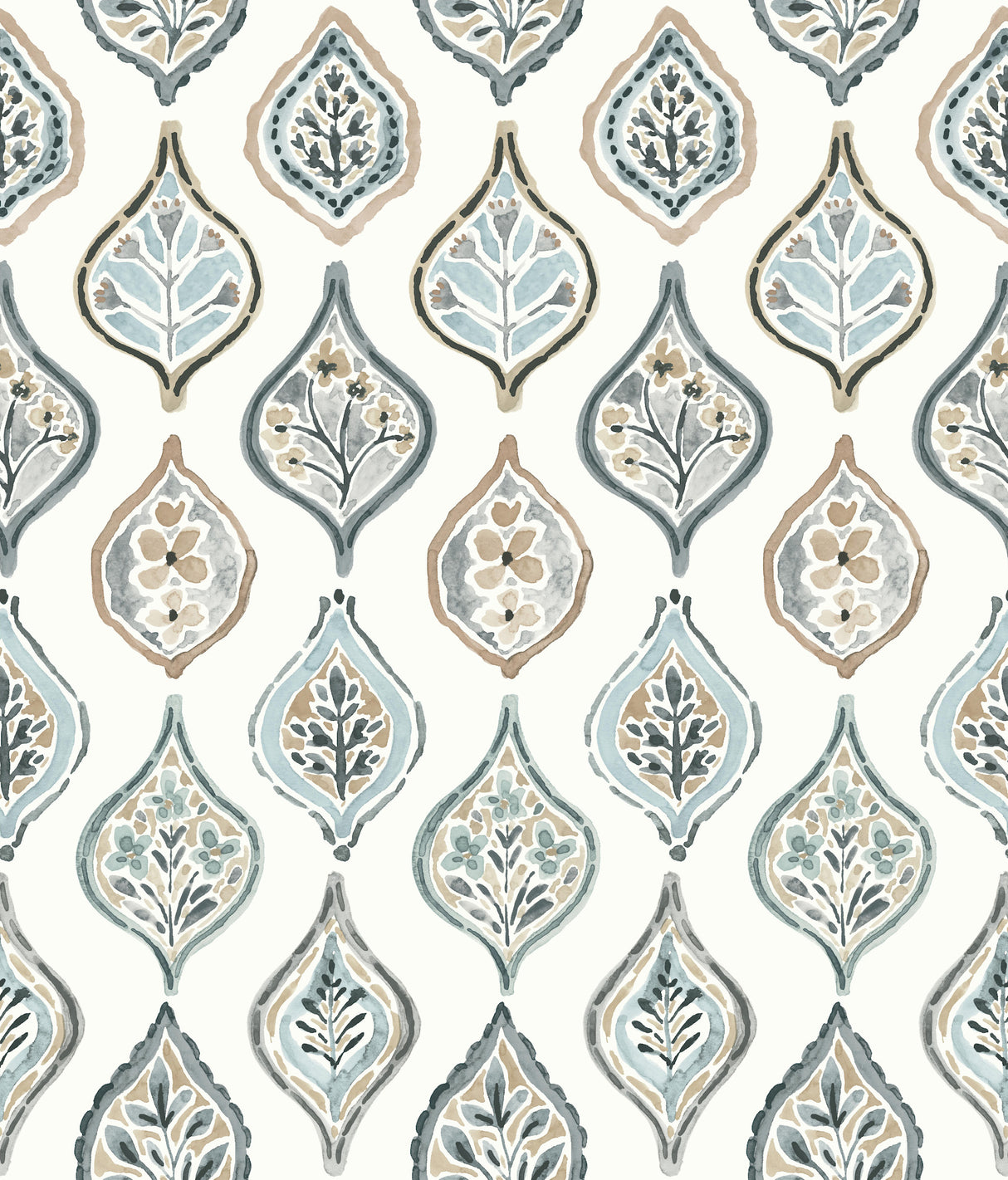 York MN1854 Marketplace Motif White & Neutral Wallpaper