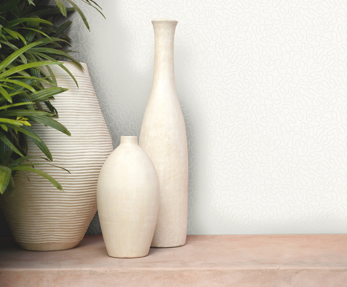 York MN1882 Effervesce White Wallpaper