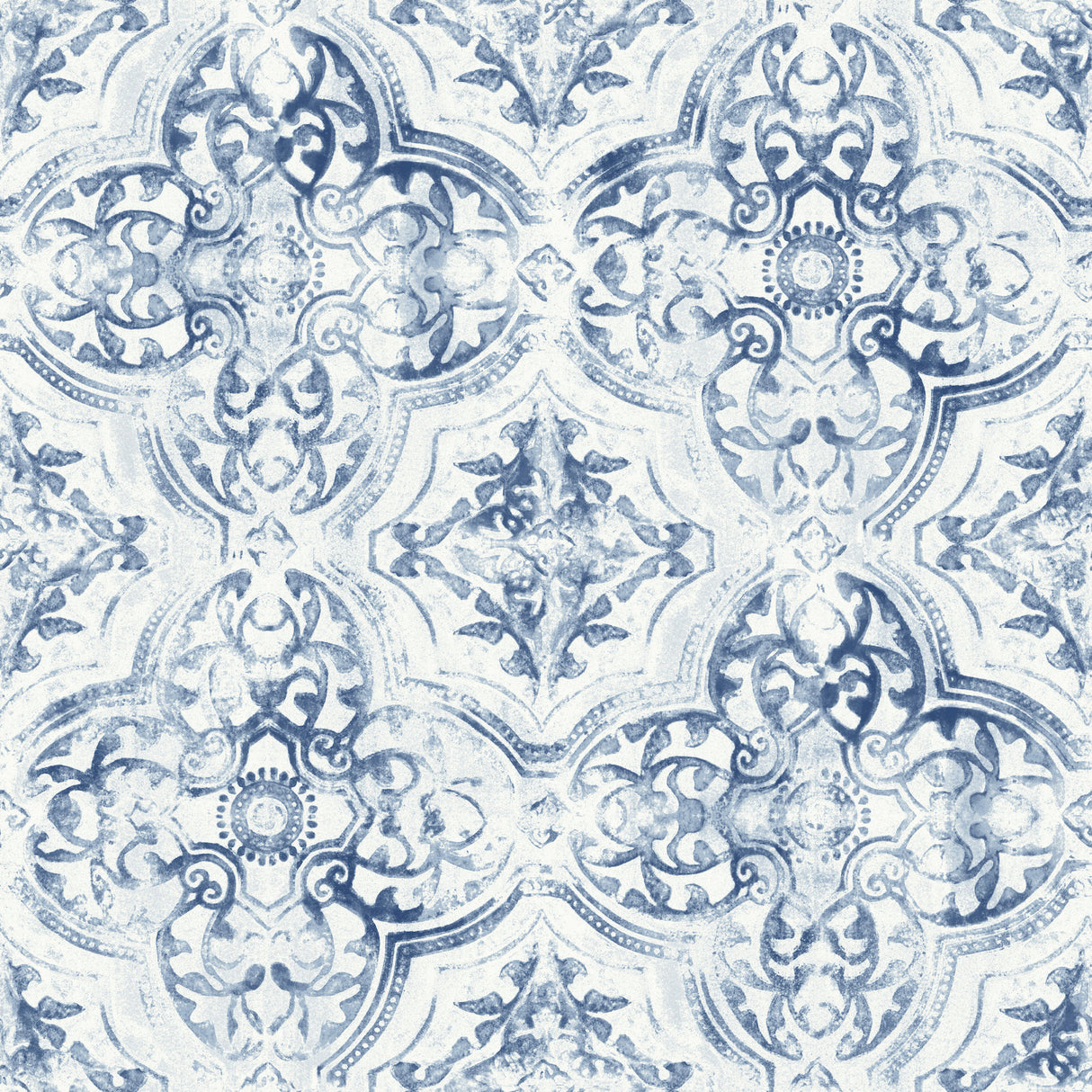 York MN1891 Quartet White & Blue Wallpaper
