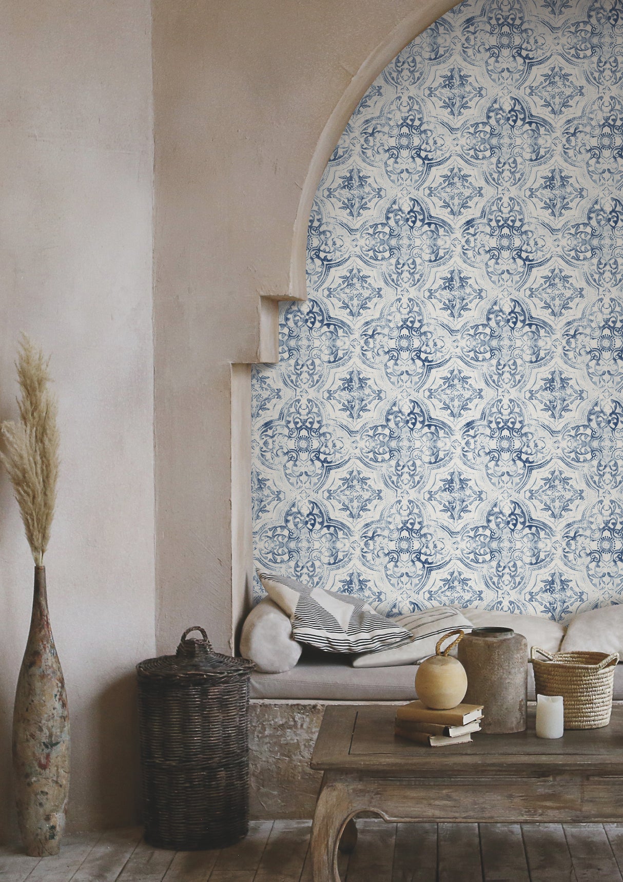 York MN1891 Quartet White & Blue Wallpaper