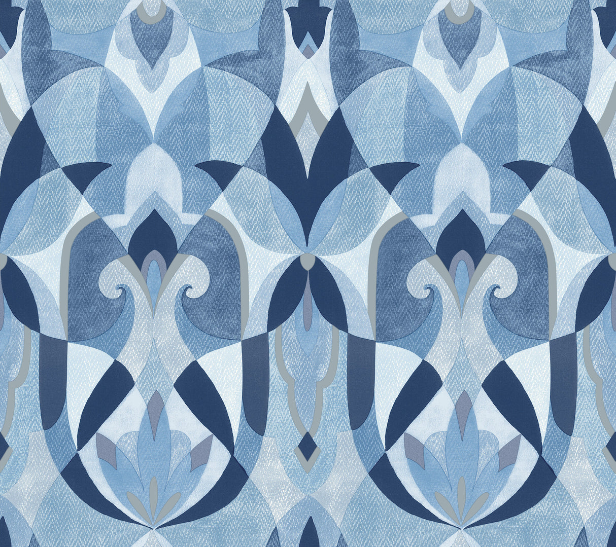 York MN1920 Malta Blue & Silver Wallpaper