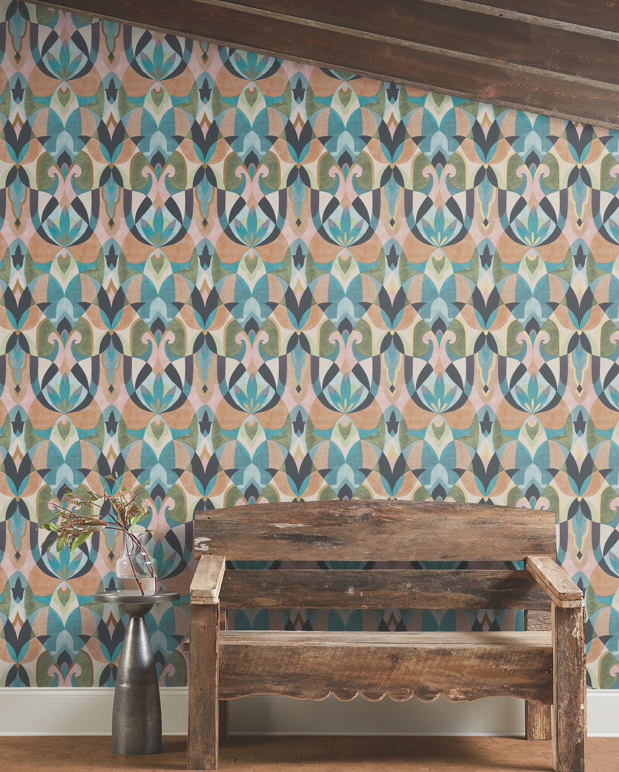 York MN1923 Malta Teal & Gold Wallpaper