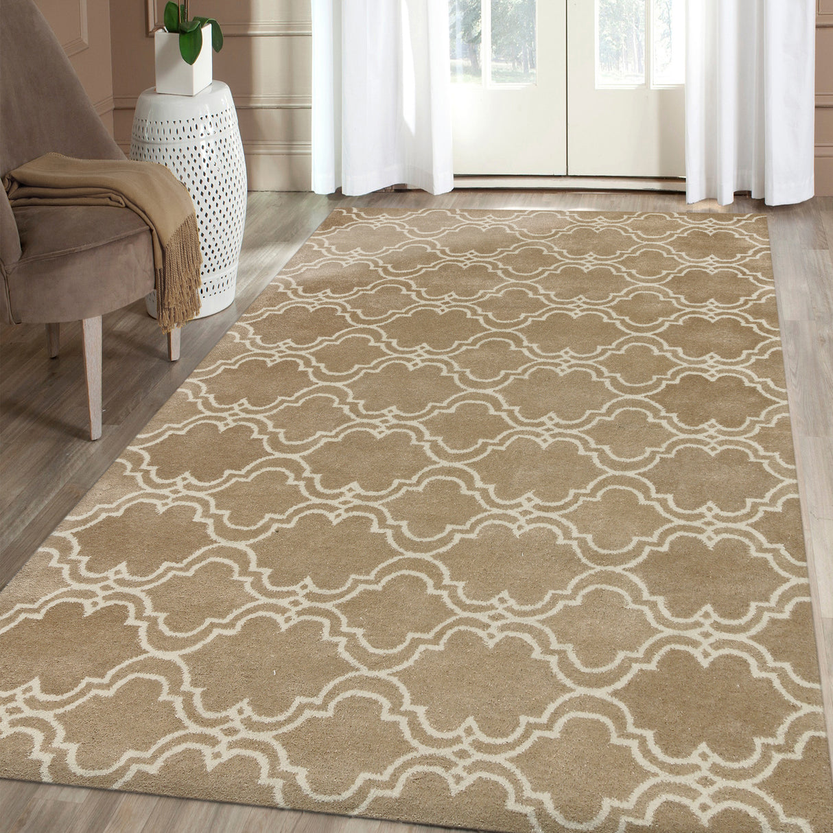 Amer Rugs MOD-1 Modern Trellis Design Runner Rug, 2'3" X 8' Area Rug
