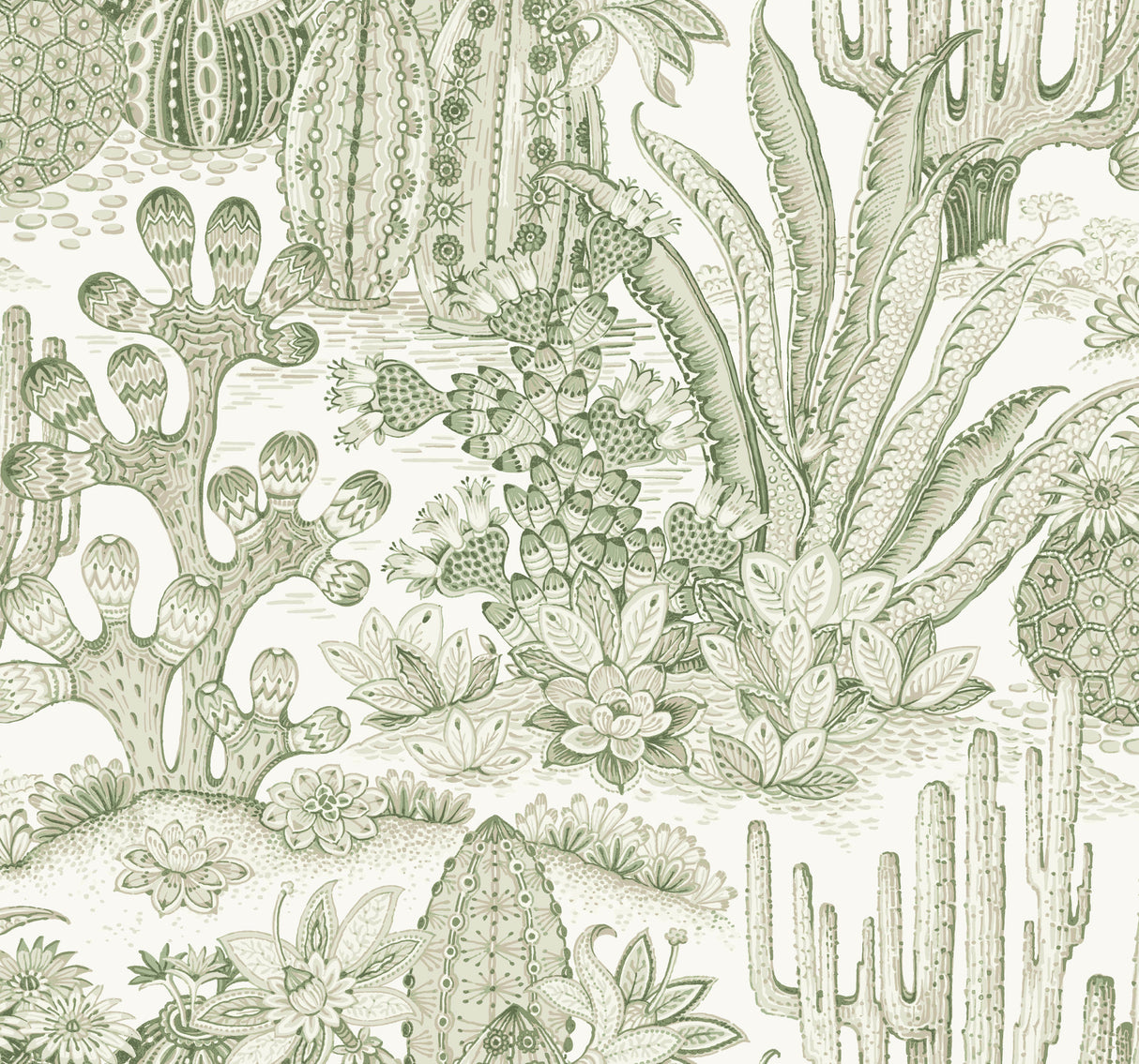 York MT5631 Lotus Land Cacti Palm Wallpaper - Eade's Wallpaper