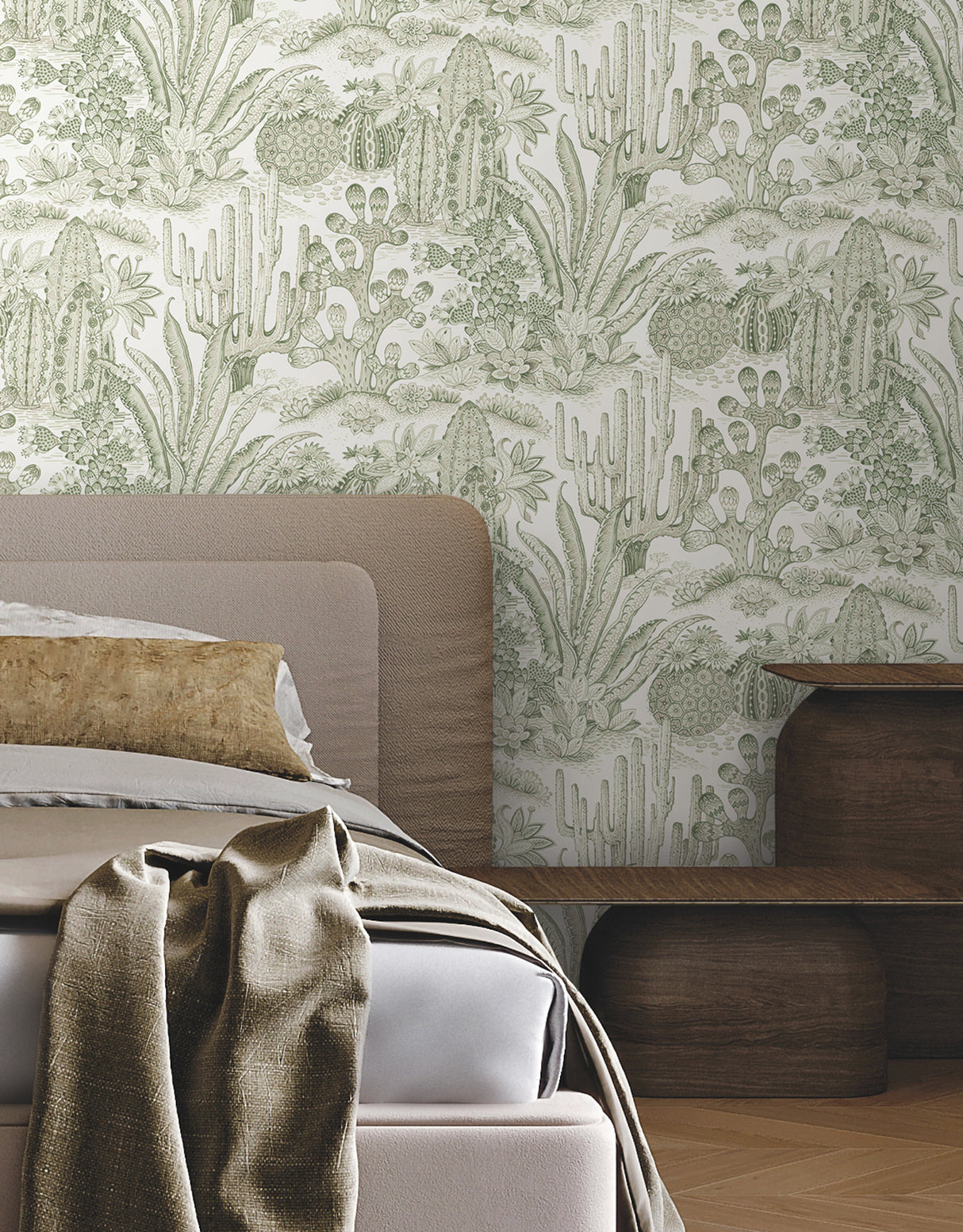 York MT5631 Lotus Land Cacti Palm Wallpaper - Eade's Wallpaper