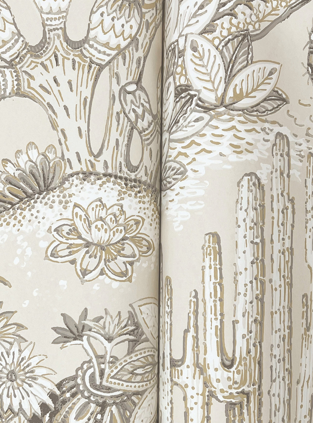 York MT5633 Lotus Land Cacti Dune Wallpaper - Eade's Wallpaper