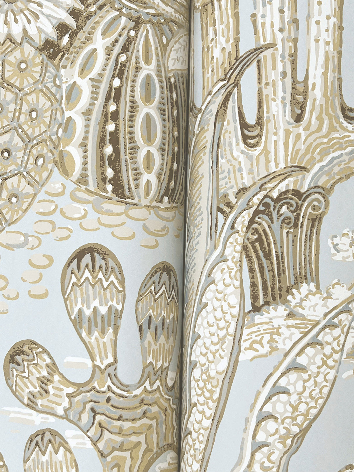 York MT5634 Lotus Land Cacti Sky Blue Wallpaper - Eade's Wallpaper