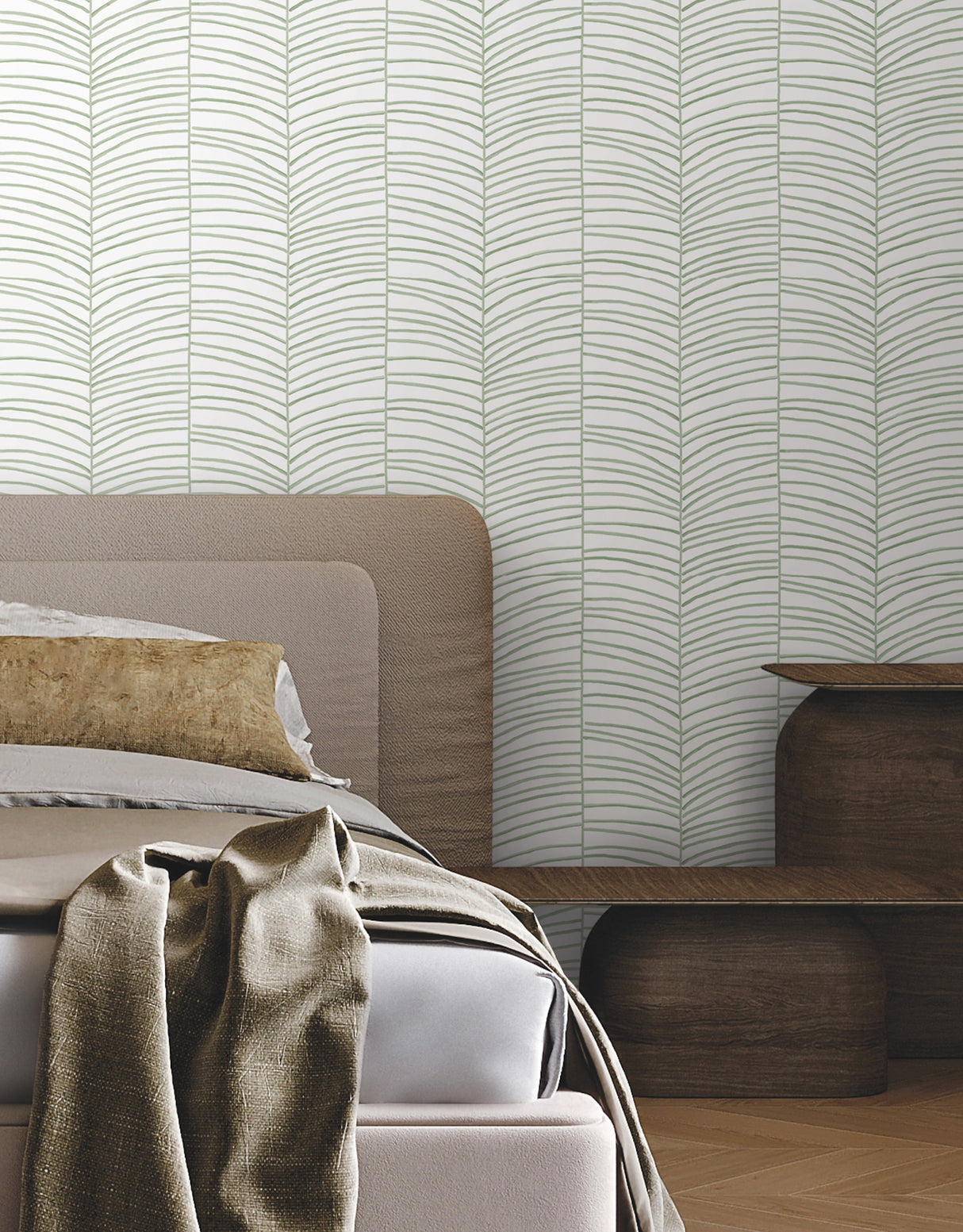 York MT5674 Cascade Palm Chevron Palm Wallpaper - Eade's Wallpaper
