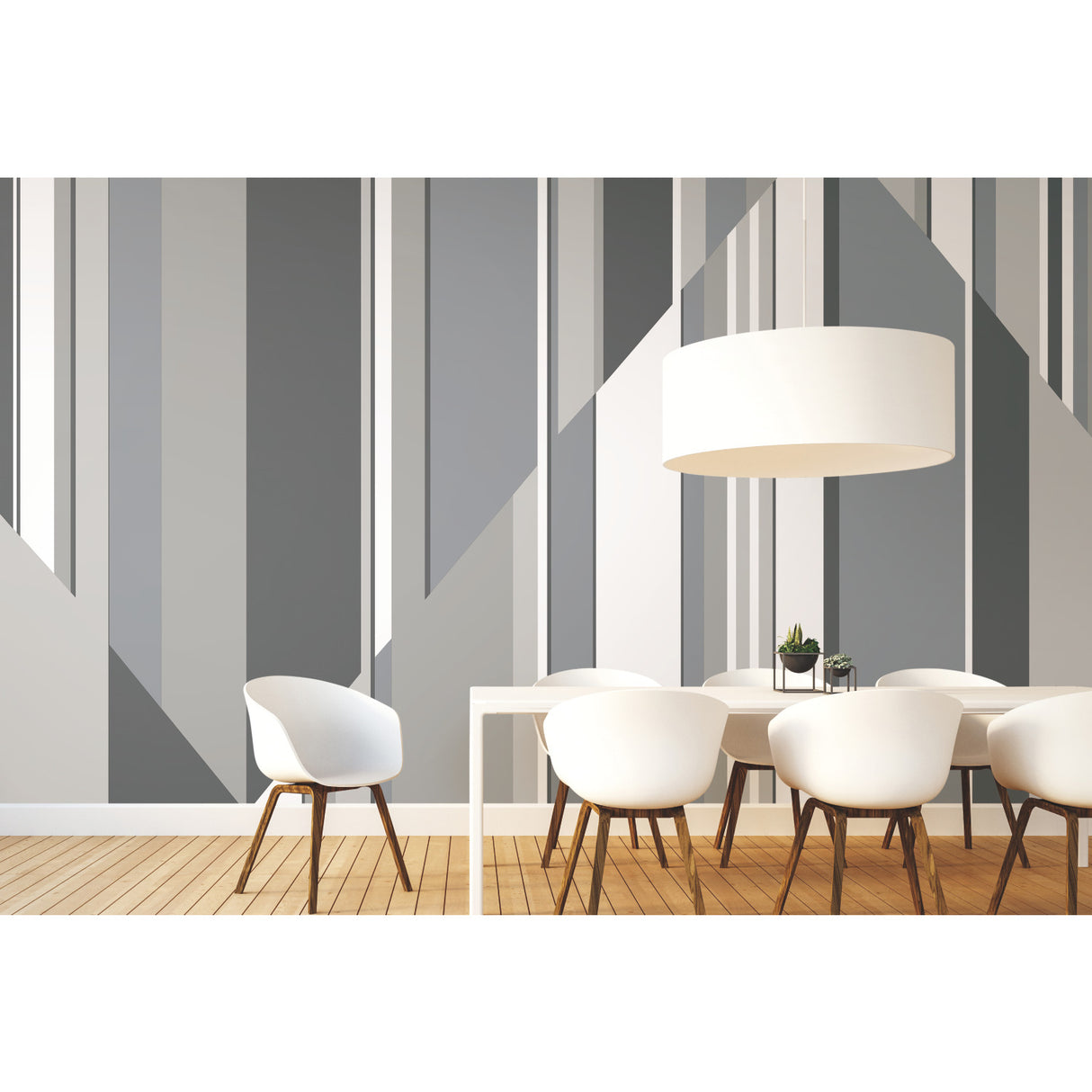 York MU0242M Pinwheel Stripe Grey Wall Mural