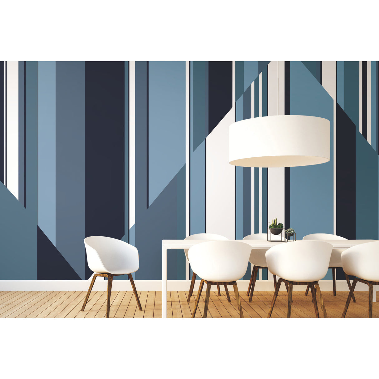 York MU0243M Pinwheel Stripe Blue Wall Mural