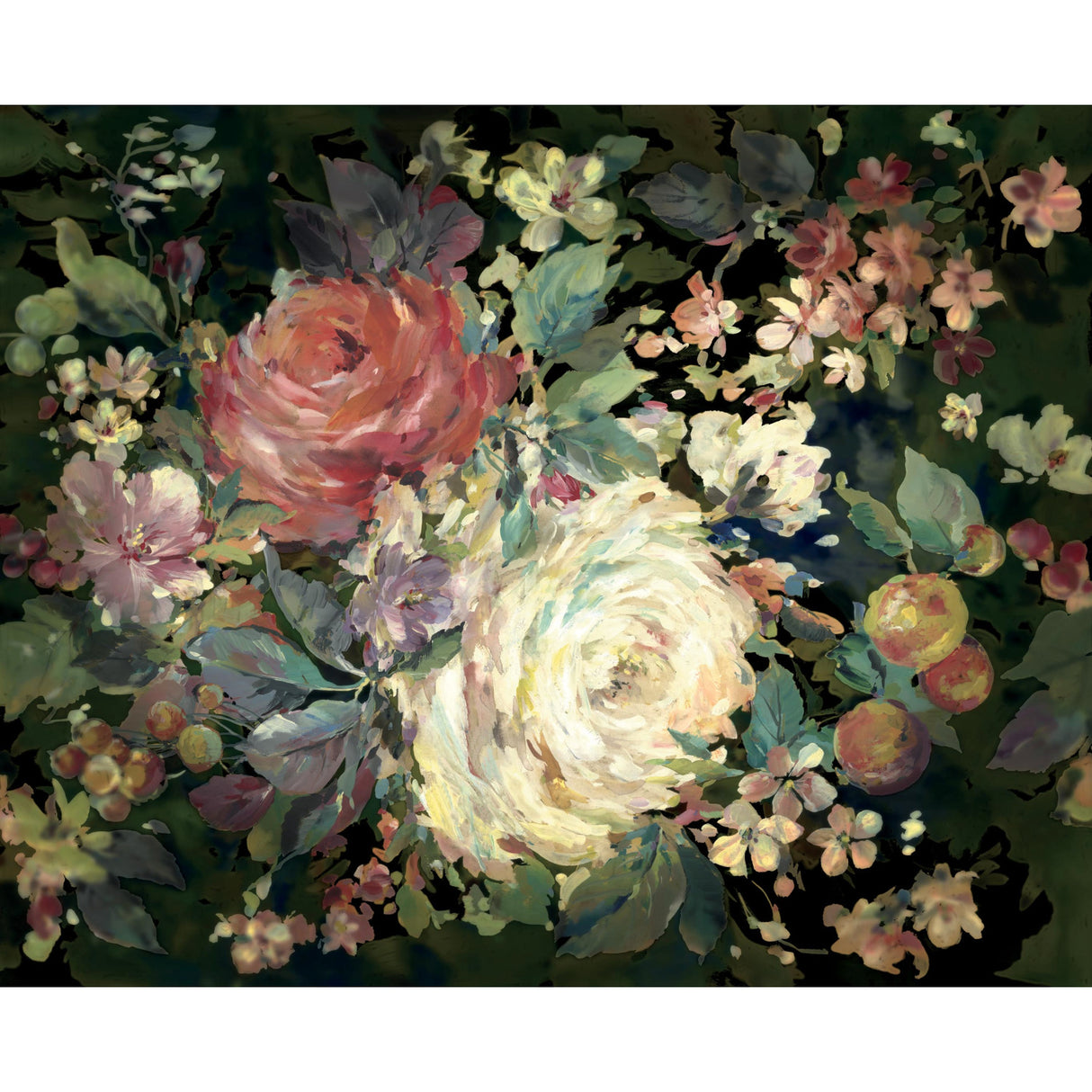 York MU0246M Impressionist Floral Red Wall Mural