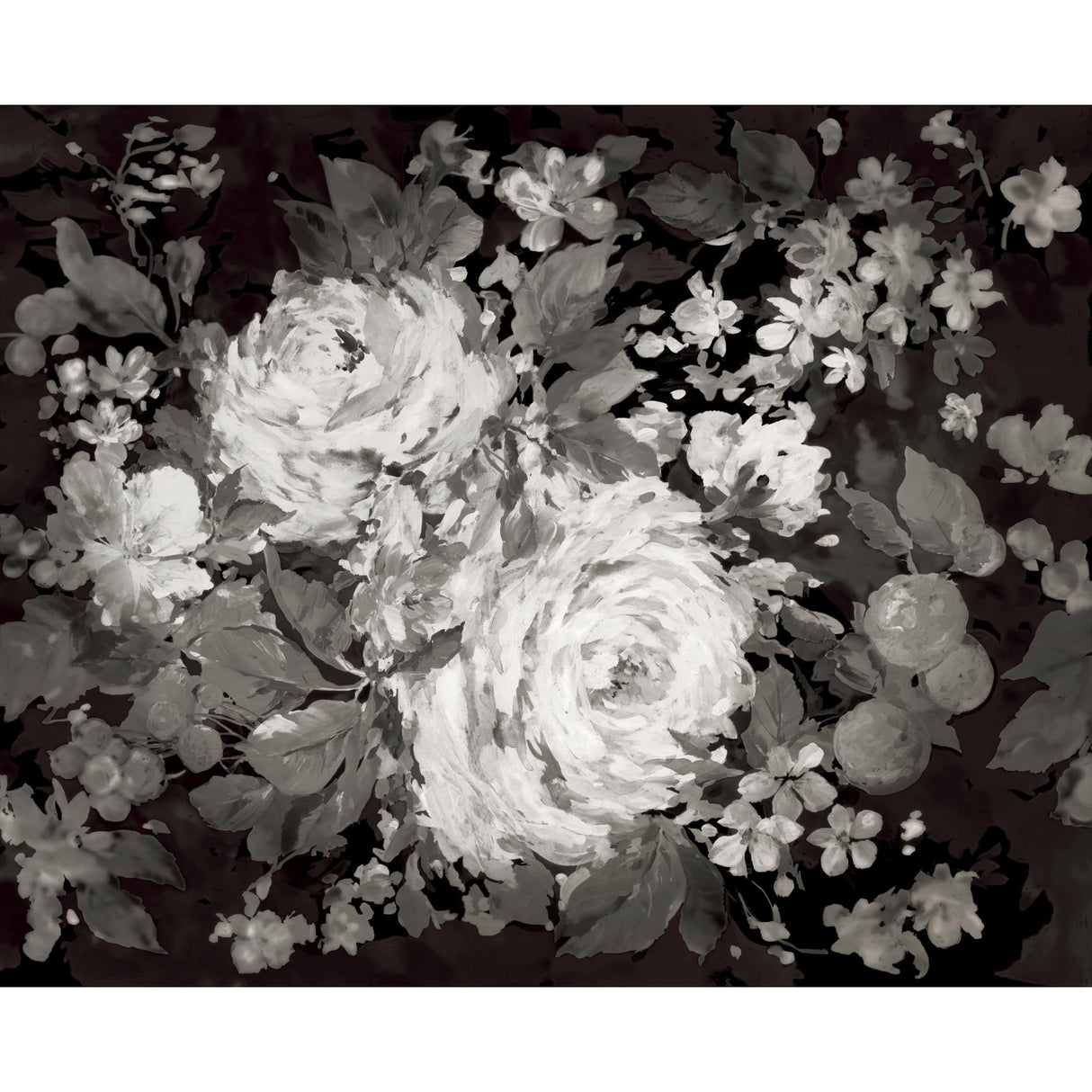York MU0248M Impressionist Floral Grey Wall Mural