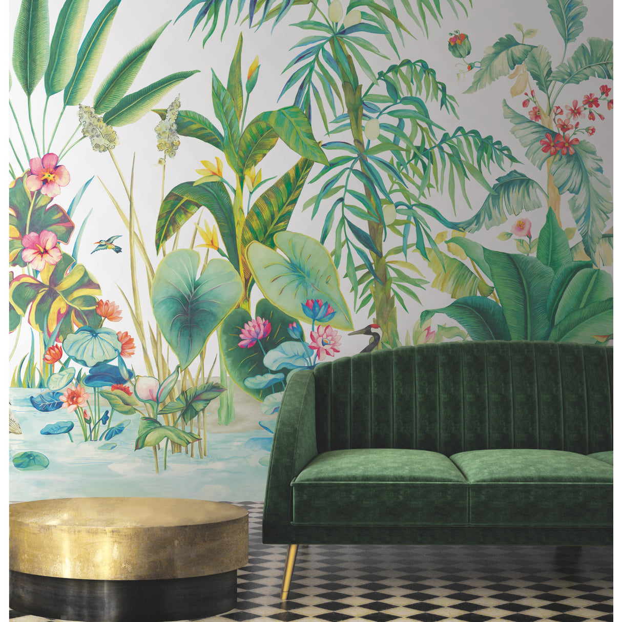 York MU0254M Tropical Panoramic White Wall Mural