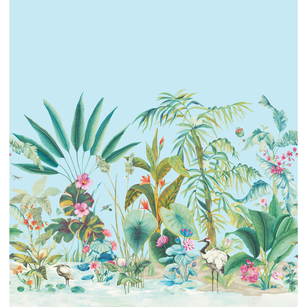 York MU0255M Tropical Panoramic Blue Wall Mural