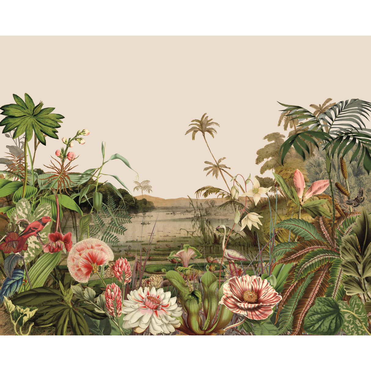 York MU0262M Floating Gardens Green Wall Mural