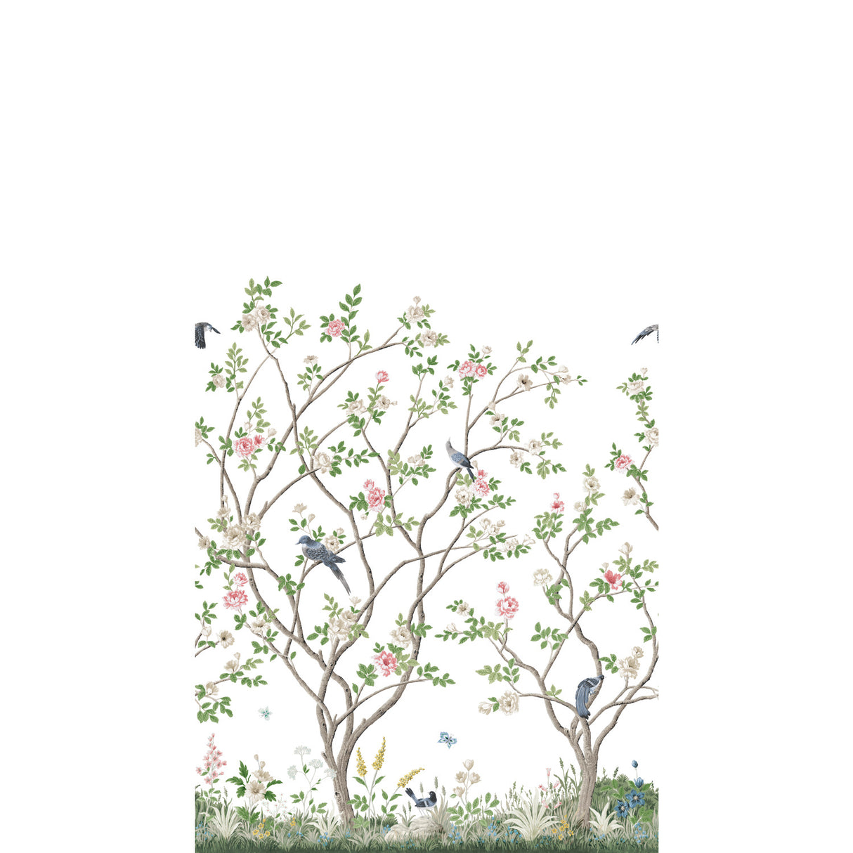 York MU0317M Lingering Garden White Wall Mural