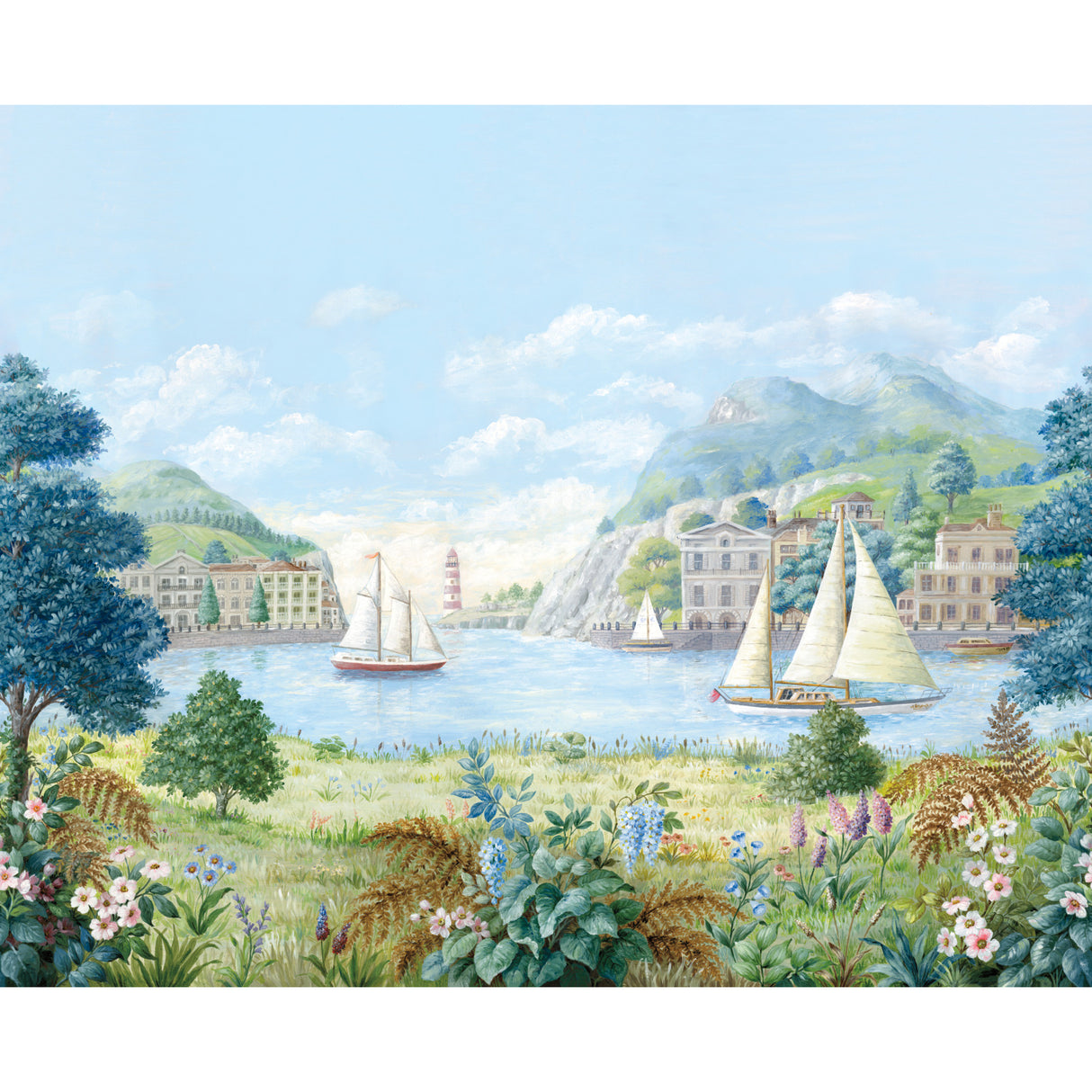 York MU0318M Safe Harbor Light Blue Wall Mural