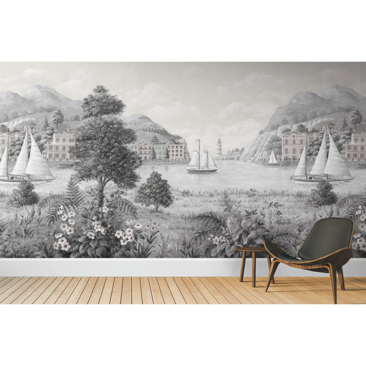York MU0319M Safe Harbor Grey Wall Mural