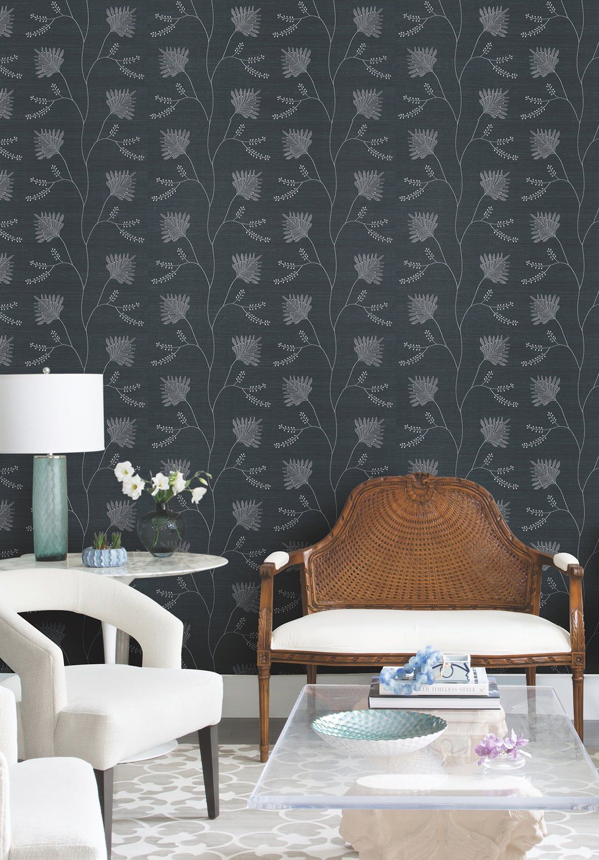 Ronald Redding MX9608 Laelynn Navy Wallpaper - Eade's Wallpaper