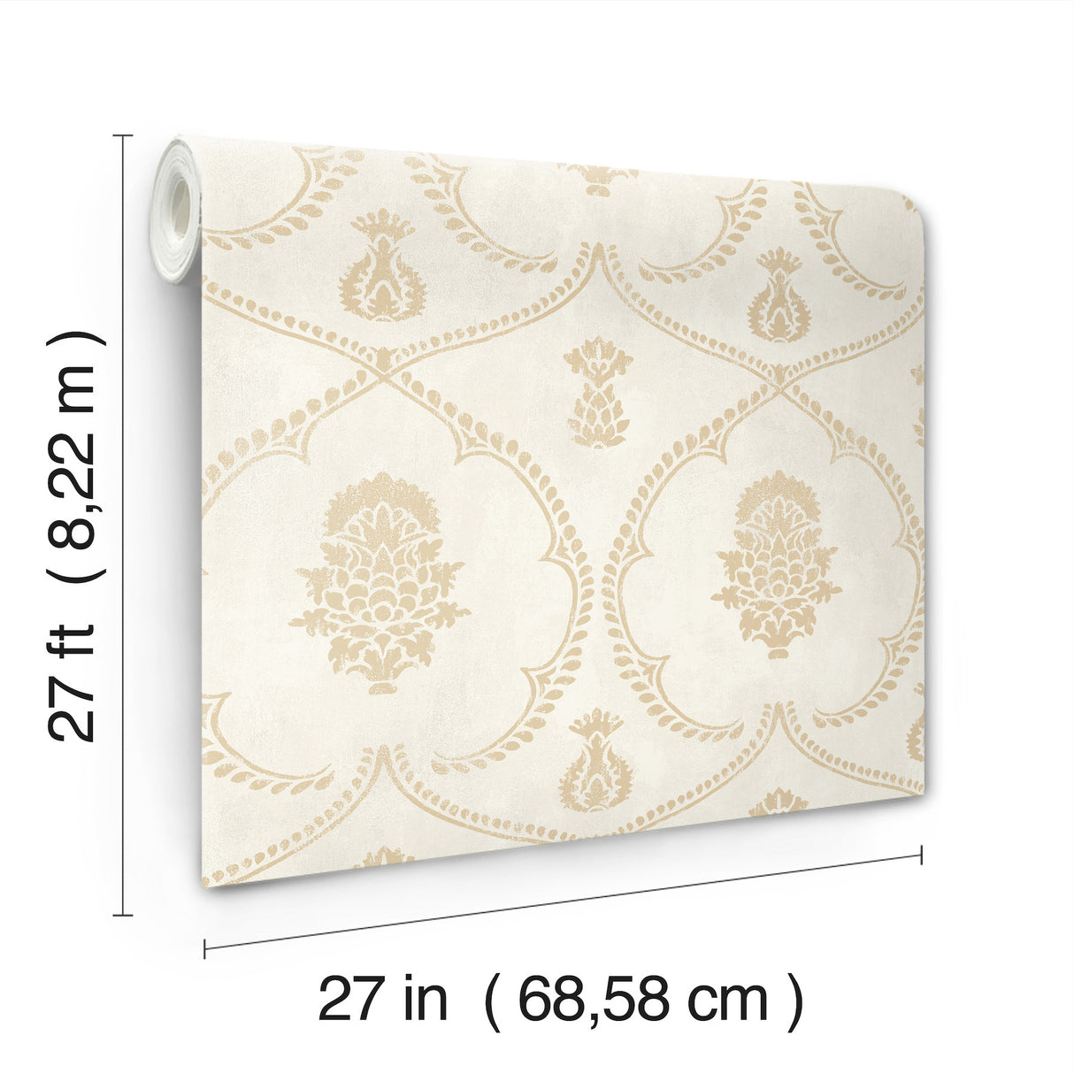 Ronald Redding MX9643 Royal Damask Soft Gold Wallpaper - Eade's Wallpaper